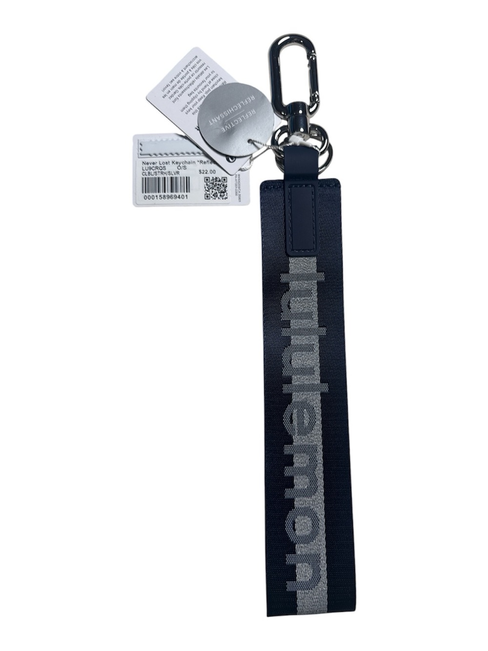 lululemon Never Lost Keychain Reflective Effect NWT Clubhouse Blue